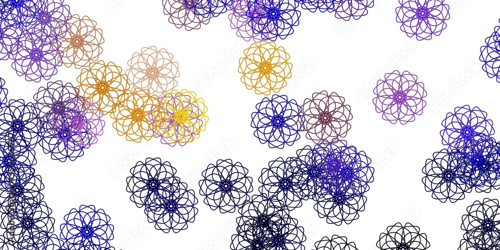 Light Blue, Red vector doodle texture with flowers. Light Blue, Red vector doodle texture with flowers.