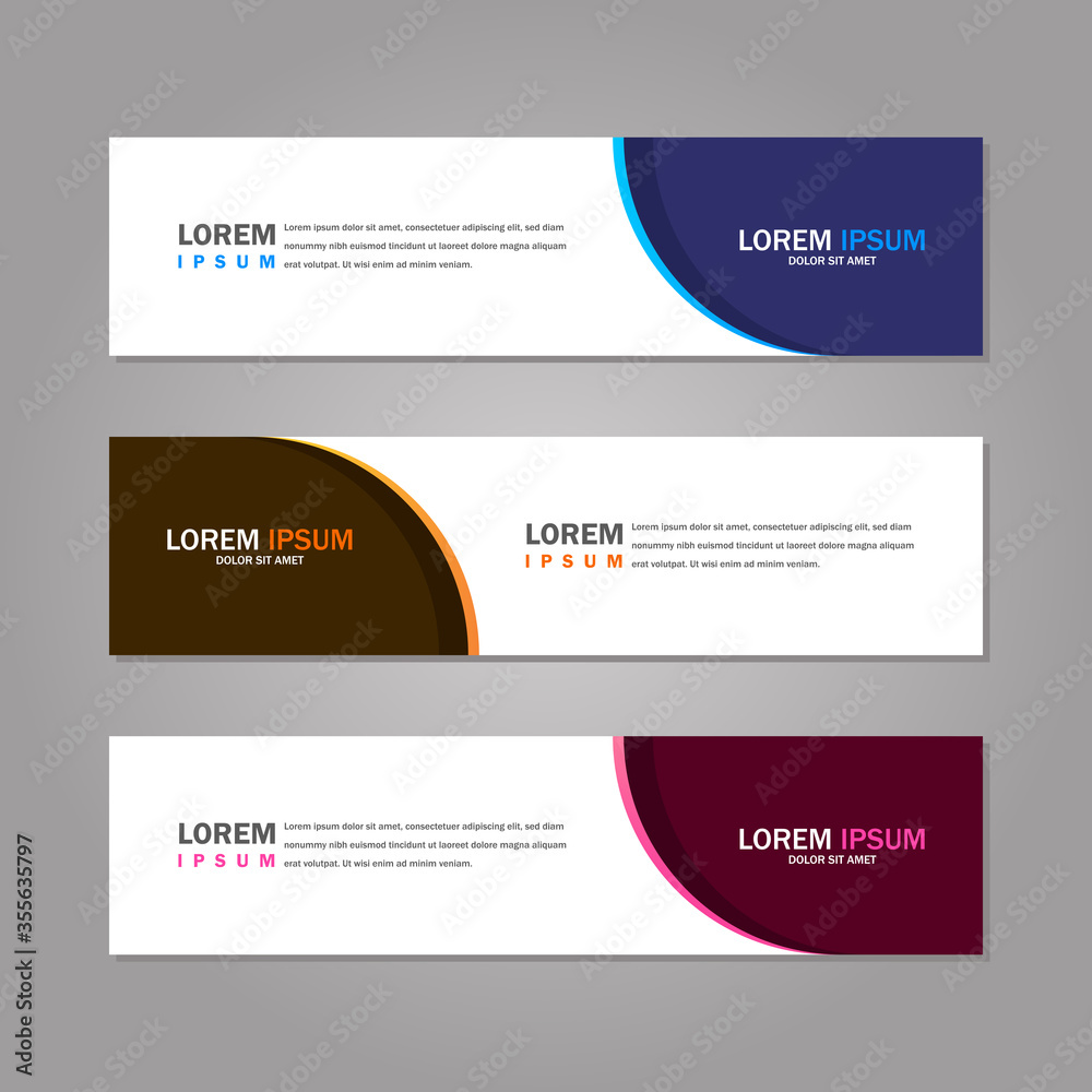 Modern abstract geometric website banner template bundle set vector design Modern abstract geometric website banner template bundle set vector design