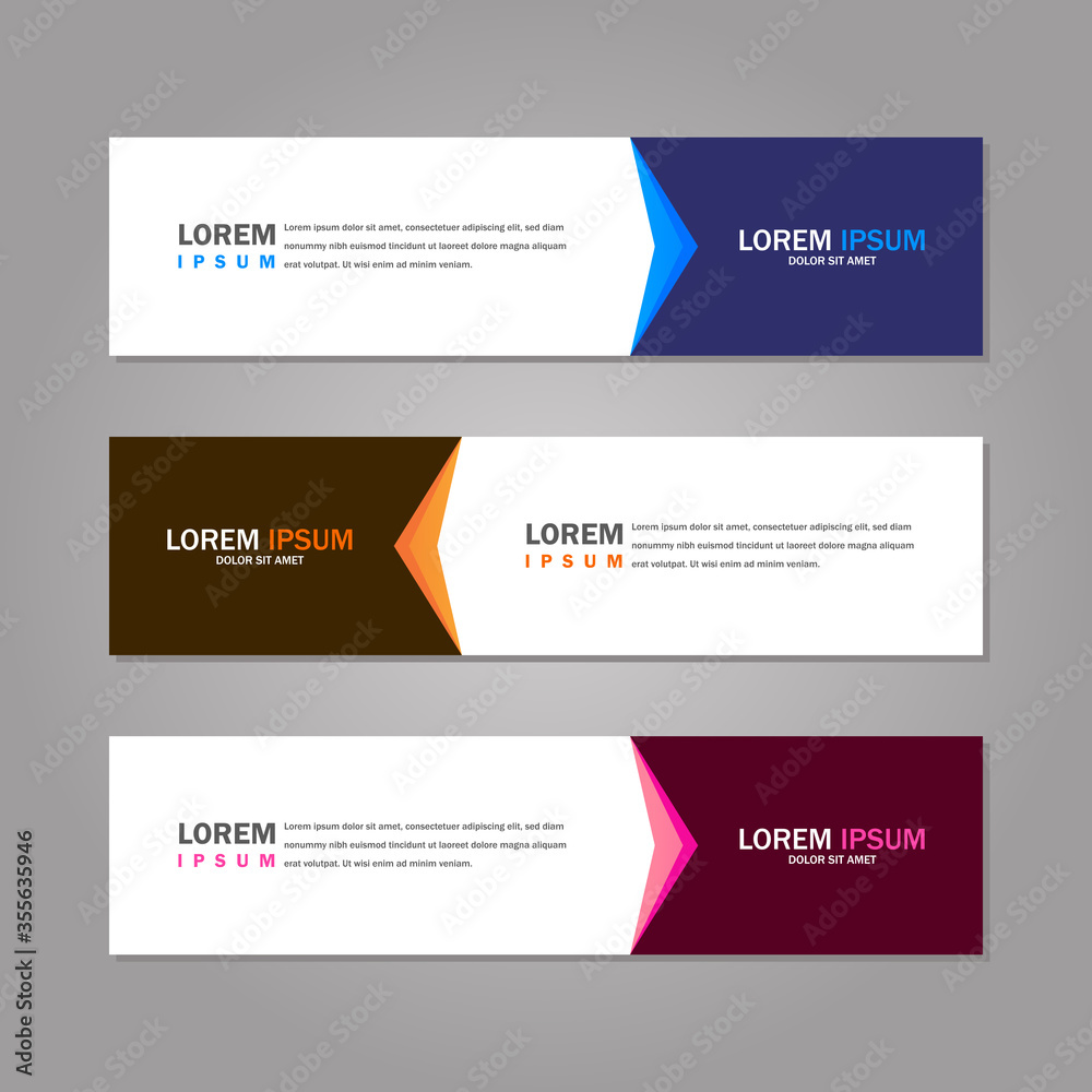 Modern abstract geometric website banner template bundle set vector design Modern abstract geometric website banner template bundle set vector design