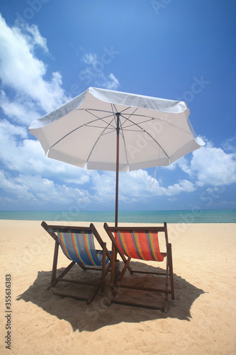 Beach chair on the summer beach © maodoltee