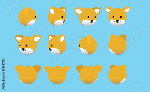 Animal Head Dingo Animate Spinning Vector Illustration photo