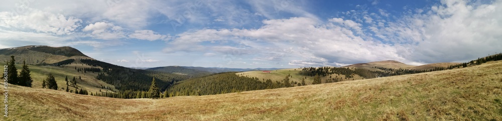 panoramic view of the mountain sureanu landscape