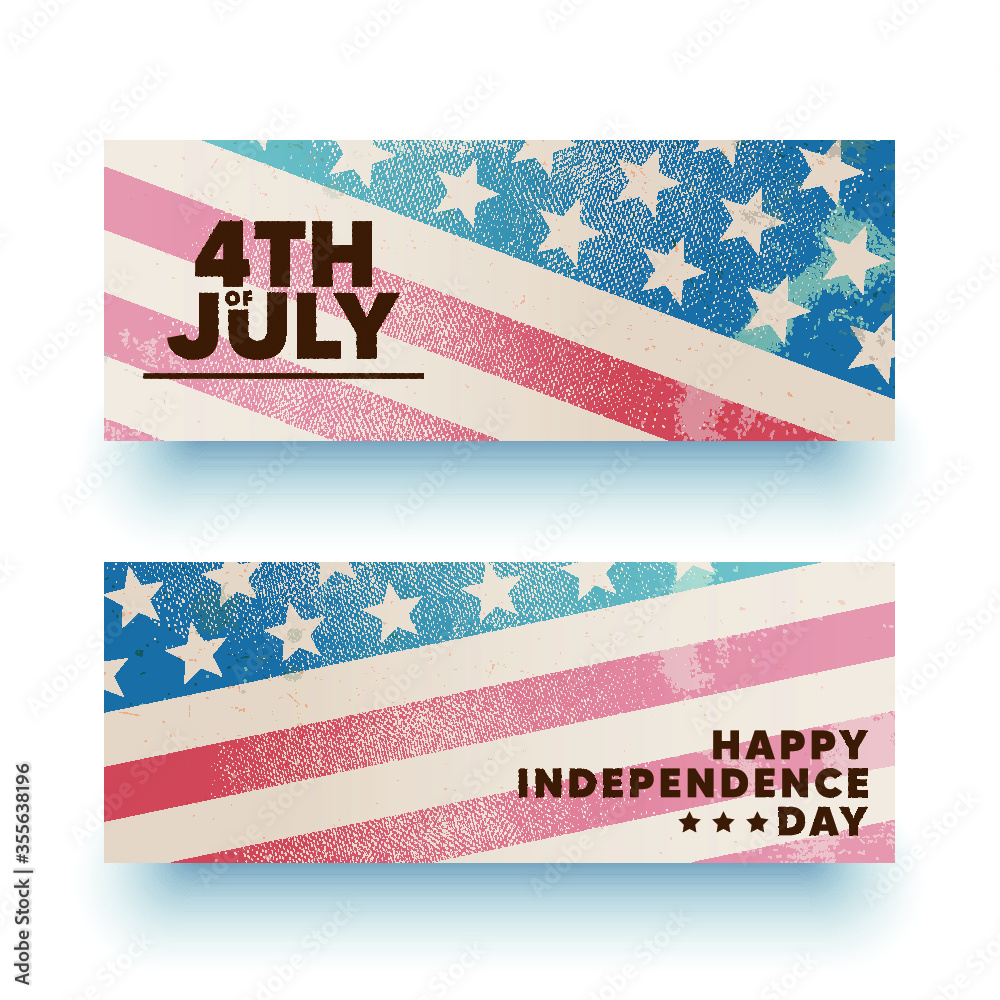 happy 4th of july banner black and white