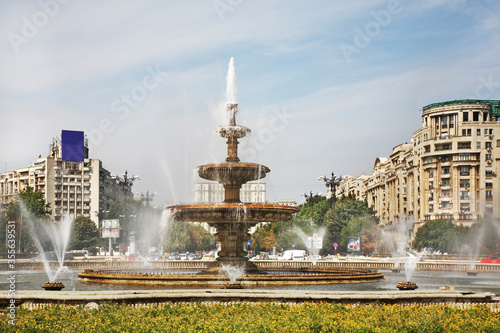 Unification Square (Piata Unirii) in Bucharest. Romania