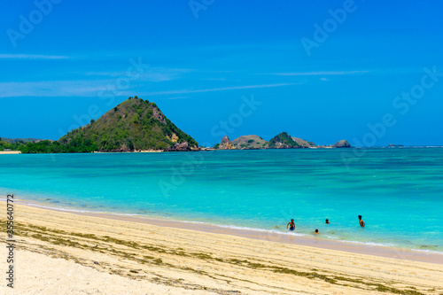 Beautiful rocky beach and sea near the Kuta  Lombok island