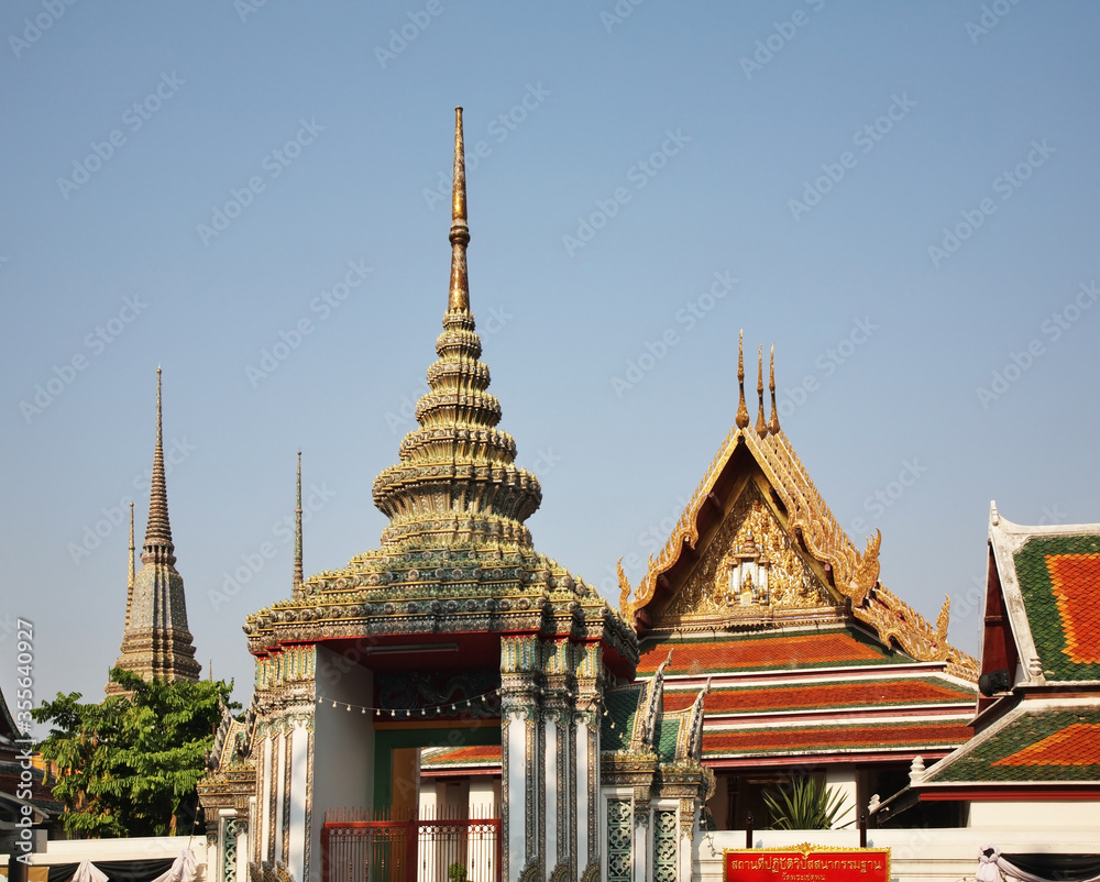 Wat Phra Chetuphon - Temple of Reclining Buddha in Bangkok. Kingdom of Thailand