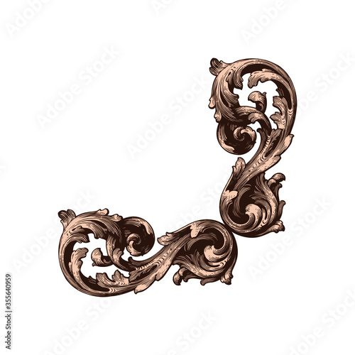 Classical baroque vector of vintage element for design. Decorative design element filigree calligraphy vector. You can use for wedding decoration of greeting card and laser cutting.
