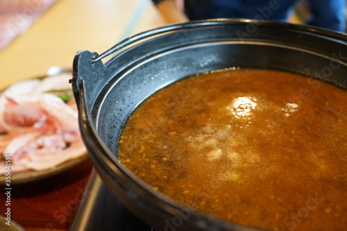 鉄鍋 鍋 猪鍋 味噌 郷土料理 日本食