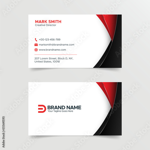 Modern Creative Vector Business Card Template, Professional Clean Visiting Card Design, 