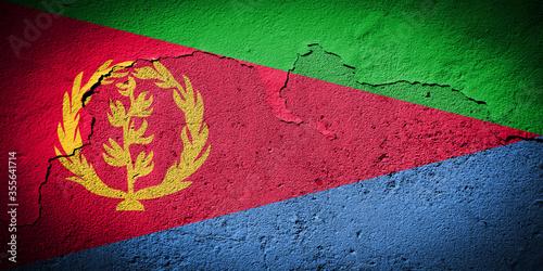 Photos Eritrea flag on cracked wall