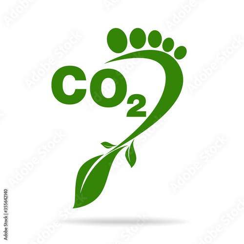 CO2 footprint concept sign icon vector illustration 