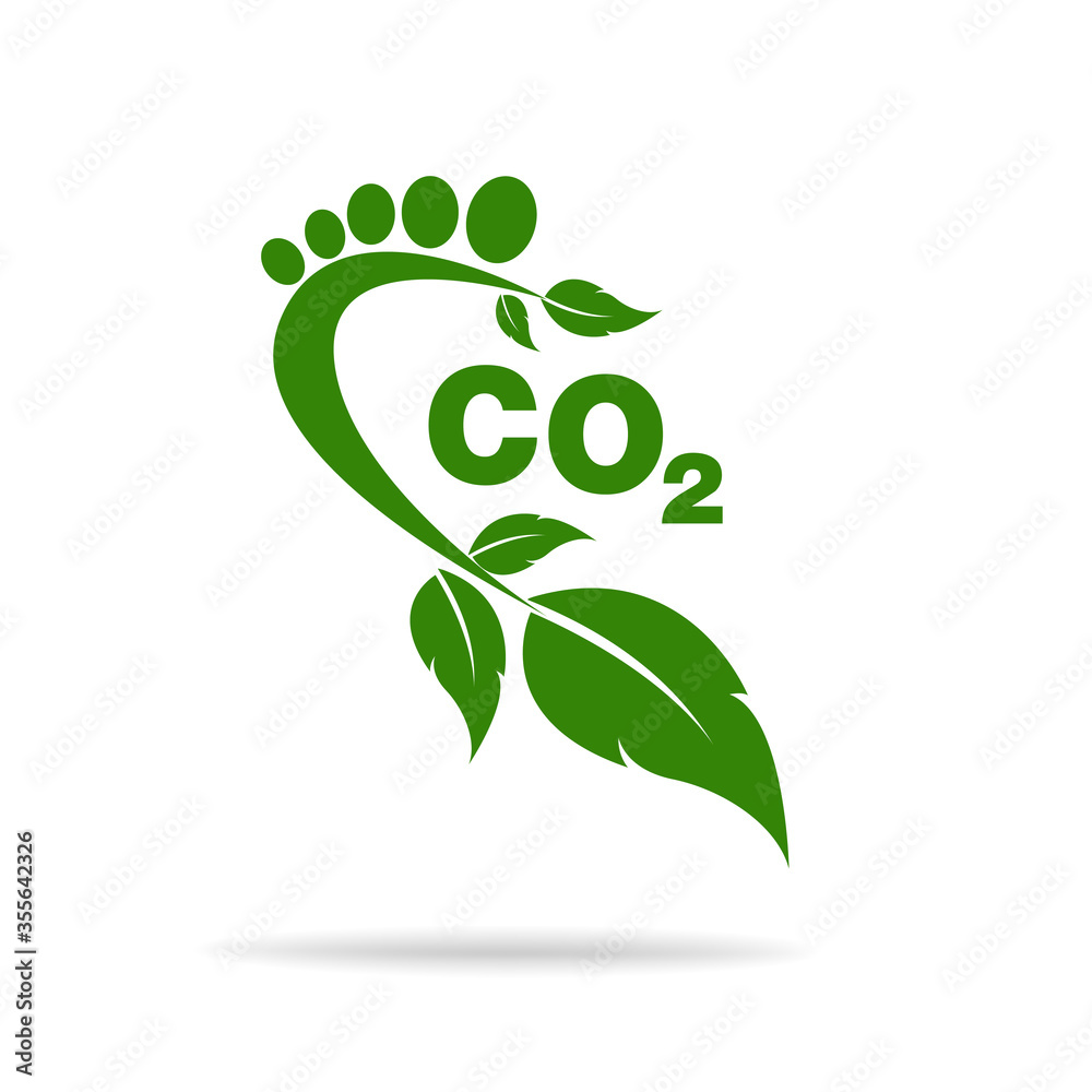CO2 footprint concept sign icon vector illustration CO2 footprint concept sign icon vector illustration