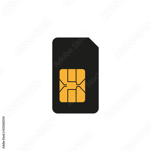 SIM card icon. Simple vector illustration on a white background