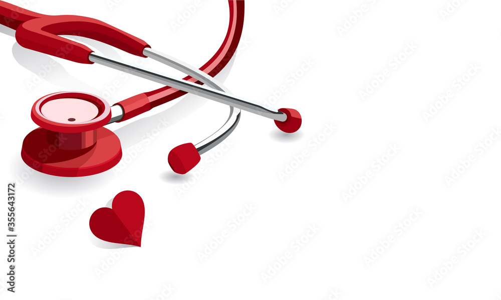 Vector illustration of a red stethoscope. Suitable for design elements of health campaigns, disease screening services, and patient health care. Illustration of stethoscope medical equipment. Vector illustration of a red stethoscope. Suitable for design elements of health campaigns, disease screening services, and patient health care. Illustration of stethoscope medical equipment.