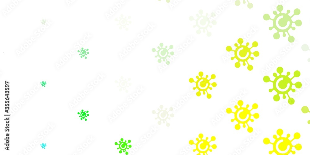 Light Green, Yellow vector texture with disease symbols. Light Green, Yellow vector texture with disease symbols.