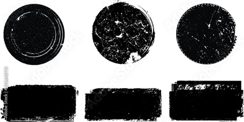 Grunge post Stamps Collection, Circles. Banners, Insignias , Logos, Icons, Labels and Badges Set . vector distress textures.blank shapes.