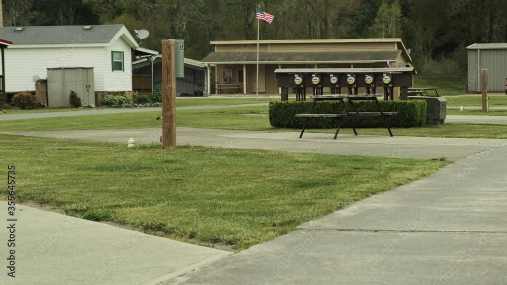 Campground park walkway and cement pads for trailers, RVs, fifth wheels