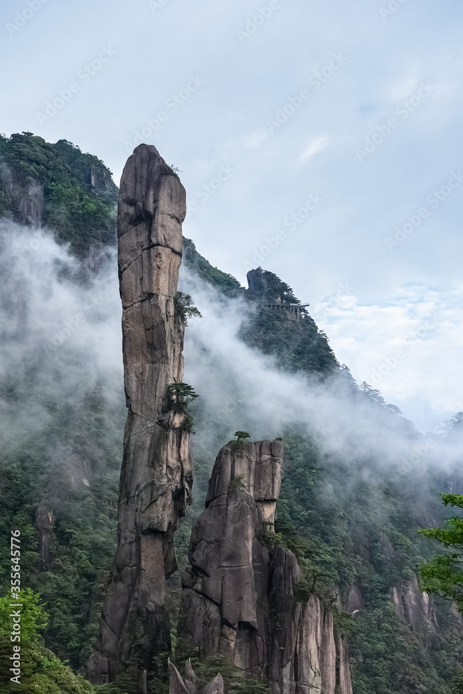 giant granite pillars in sanqing mountain