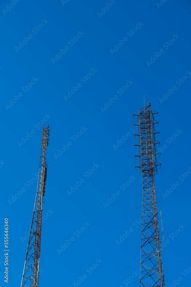 TV radio antenna tower station, Television broadcast network signal.