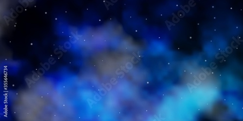 Dark BLUE vector background with colorful stars. Colorful illustration in abstract style with gradient stars. Best design for your ad  poster  banner.