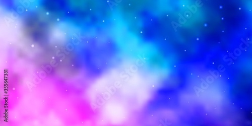Light Pink, Blue vector template with neon stars. Colorful illustration with abstract gradient stars. Best design for your ad, poster, banner.