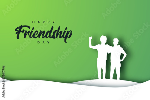 Happy friendship day illustration template design
