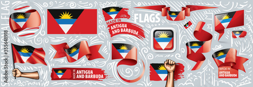 Vector set of the national flag of Antigua and Barbuda photo