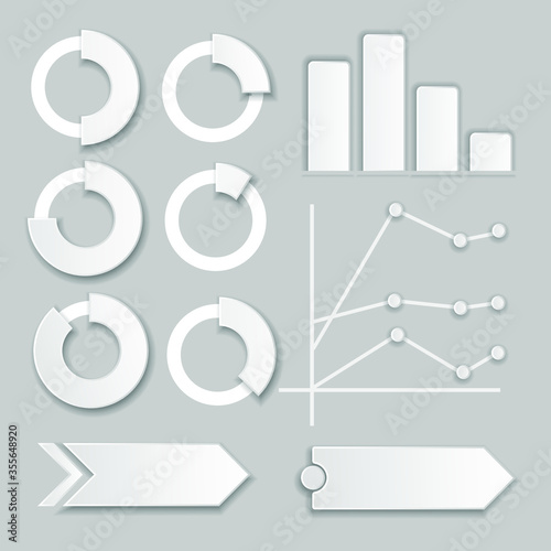 Vector illustration of infographics elements for presentation hand drawn hatched style