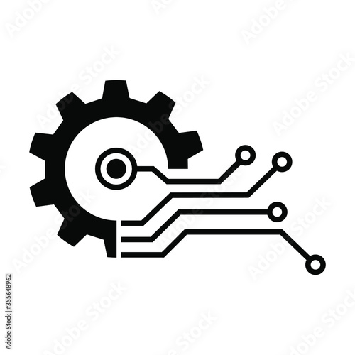 Digital tech icon vector. technologies illustration sign. information symbol. data center logo.