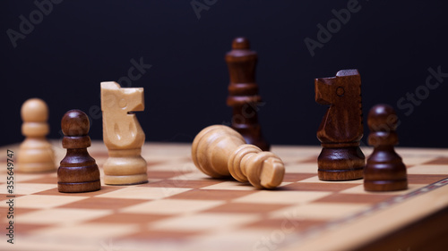 Chess game, check or checkmate, cut a figure, the concept of competition in business