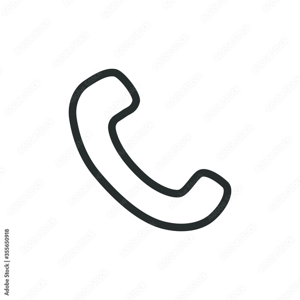 Contact icon in flat style isolated on the white background