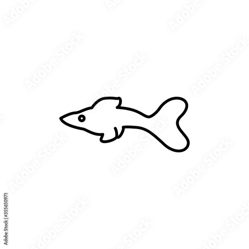 guppy fish line vector design template illustration