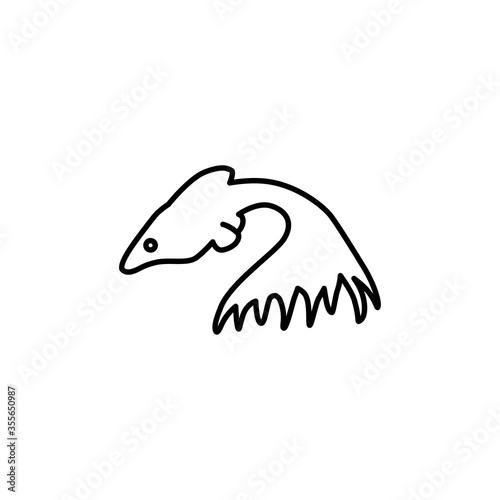 guppy fish line vector design template illustration