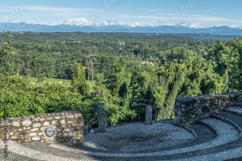 Belvedere of Tornavento with view on the Alps photo