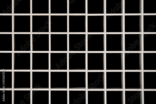 Black Ironwork Pattern on white background, texture.