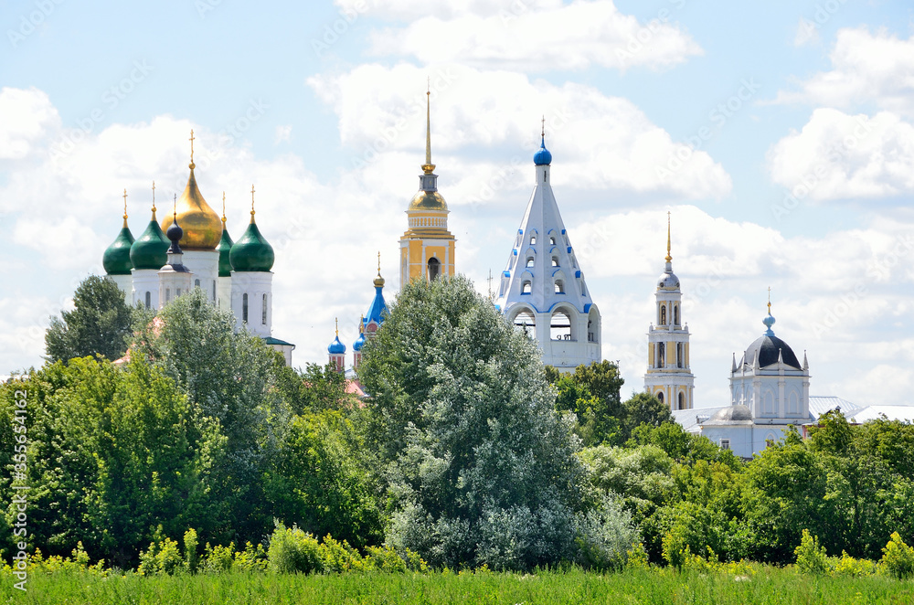 Ancient temples of the Kolomna Kremlin in summer, Moscow region, Russia