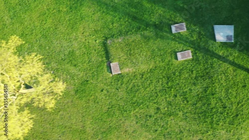 Panoramic aerial view of Lake Magny-le-Hongre