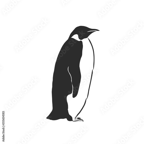 Penguin vector sketch icon isolated on background. Hand drawn Penguin icon. penguin, vector sketch illustration