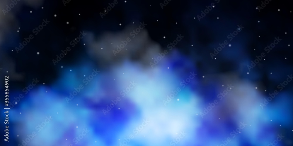 Fototapeta premium Dark Purple vector layout with bright stars. Shining colorful illustration with small and big stars. Pattern for new year ad, booklets.