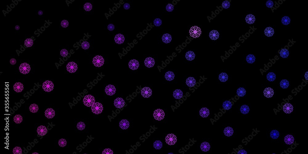 Dark Purple, Pink vector pattern with abstract shapes.