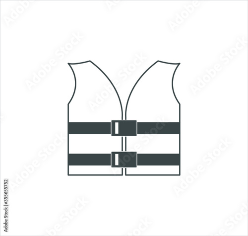 Life jacket icon vector sign isolated on white background