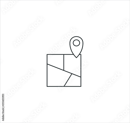 Map icon sign symbol vector on white background