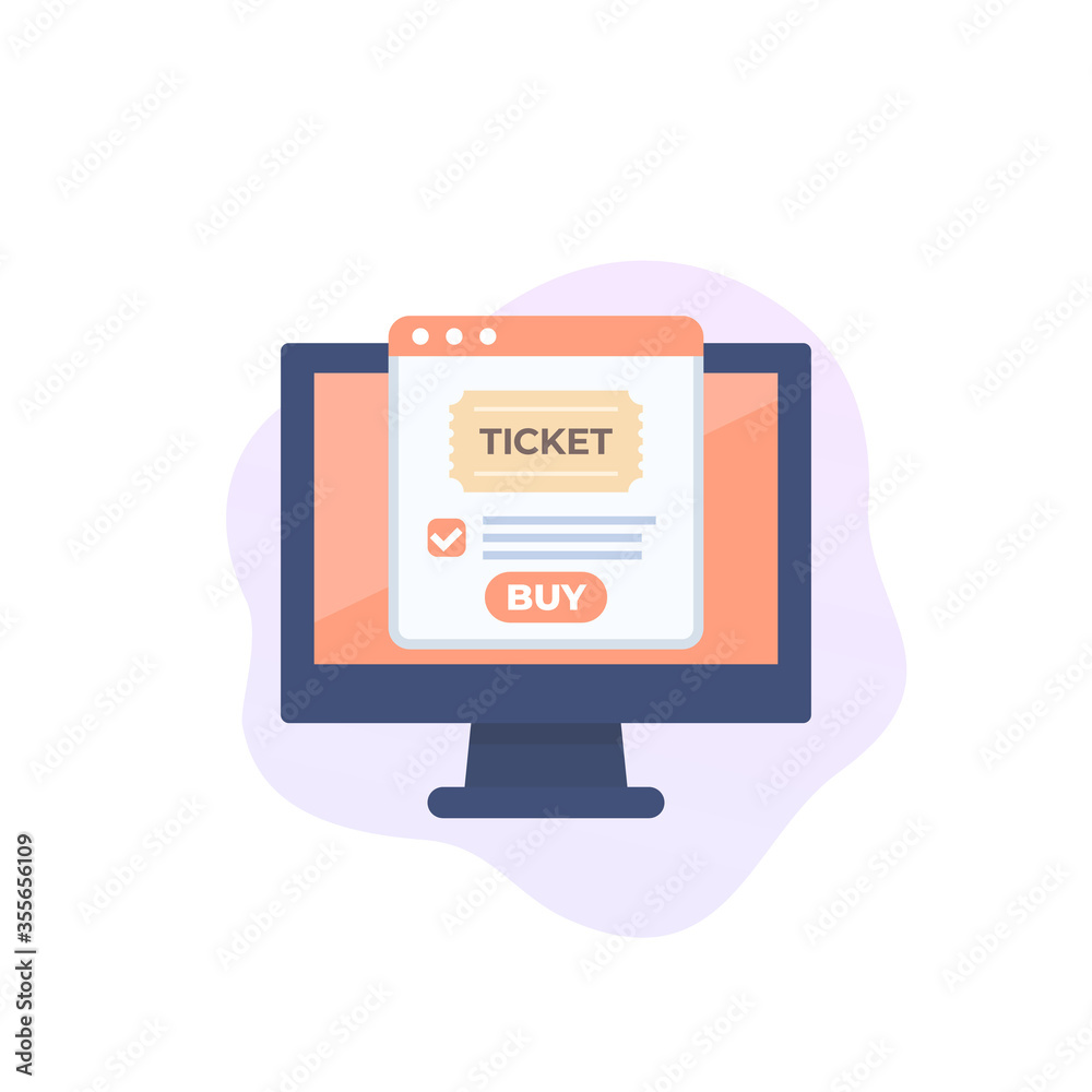 buy tickets online vector icon