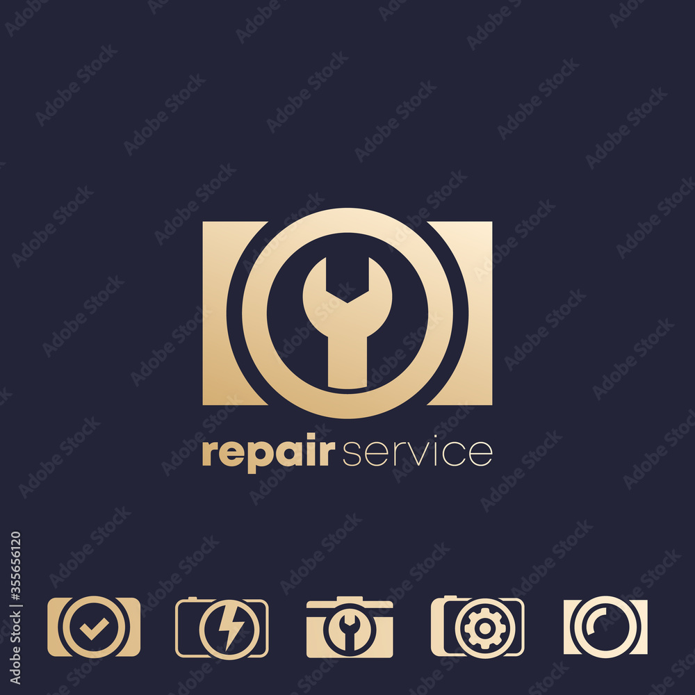 camera repair service vector logo icons camera repair service vector logo icons