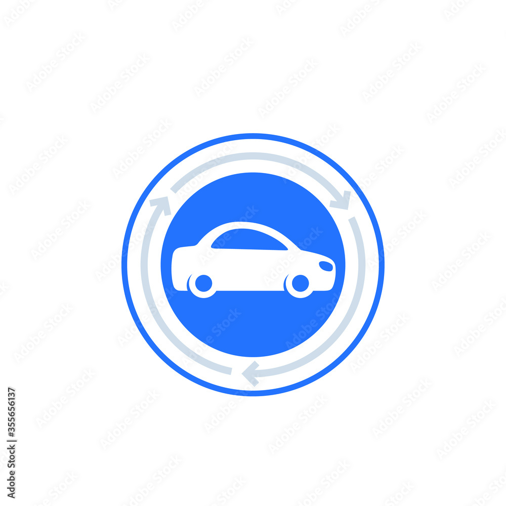 carsharing or carpooling service icon, vector