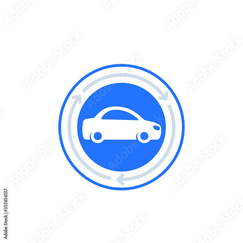 carsharing or carpooling service icon, vector