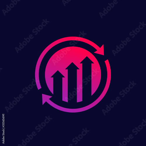 continuous growth and improvement vector icon