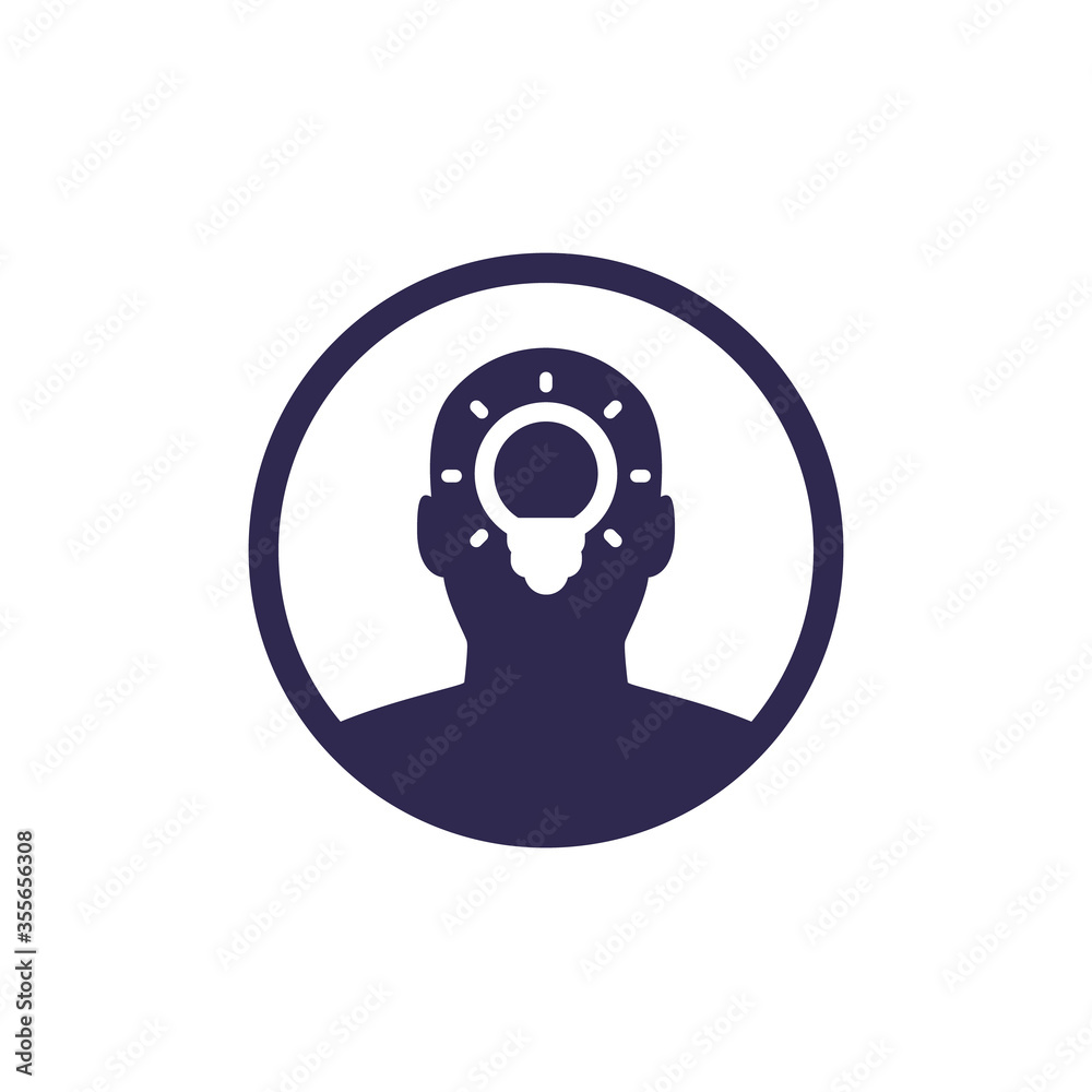 idea, insight icon on white, vector idea, insight icon on white, vector