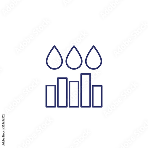 water level, humidity line icon