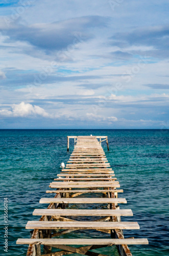 Wooden bridge over the sea